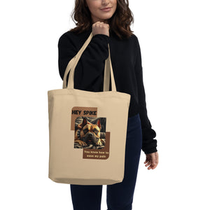 Tote Bag with Spike the bulldog laying on your lap easing you pain