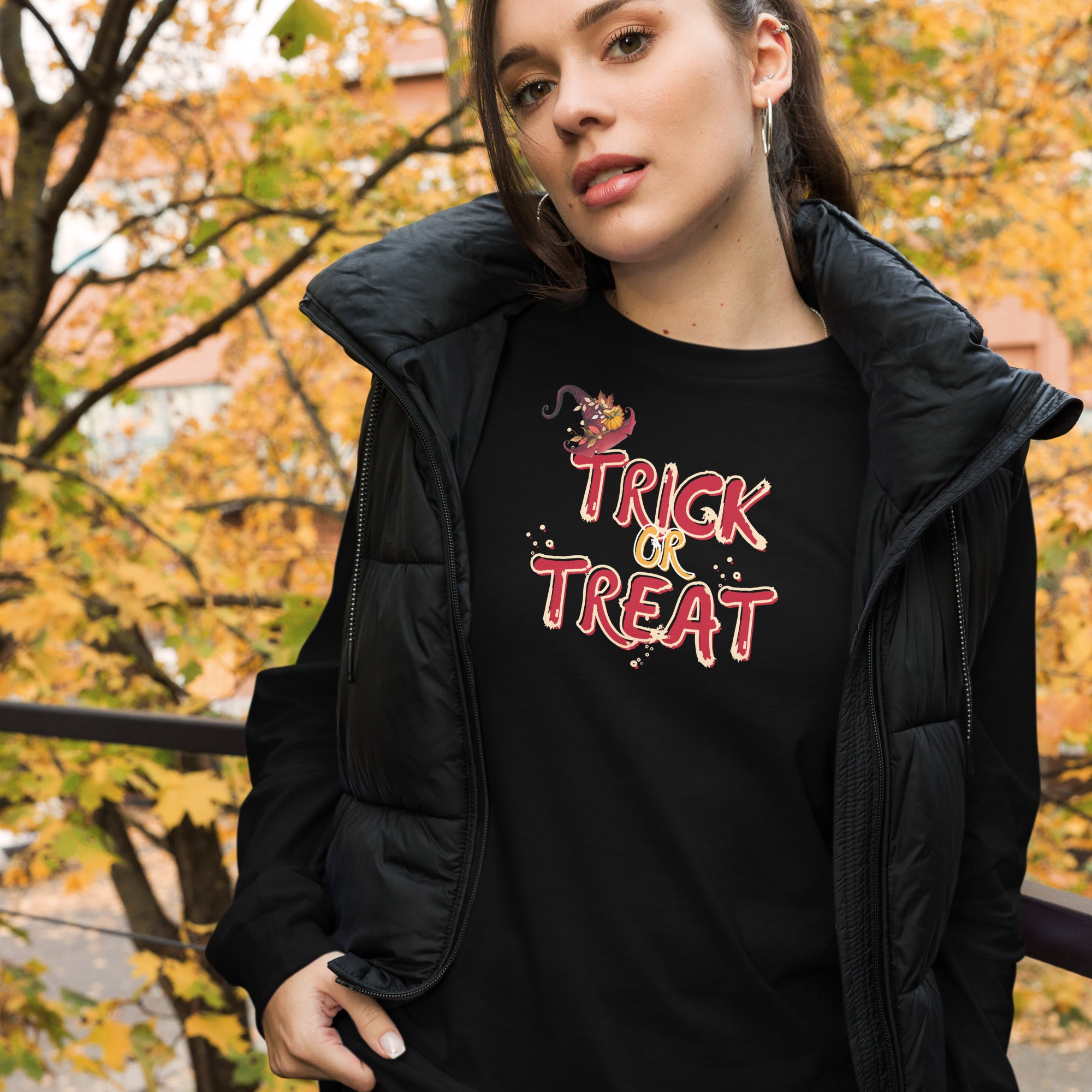 "Trick or Treat " - Spooky Halloween Unisex long sleeve T shirt