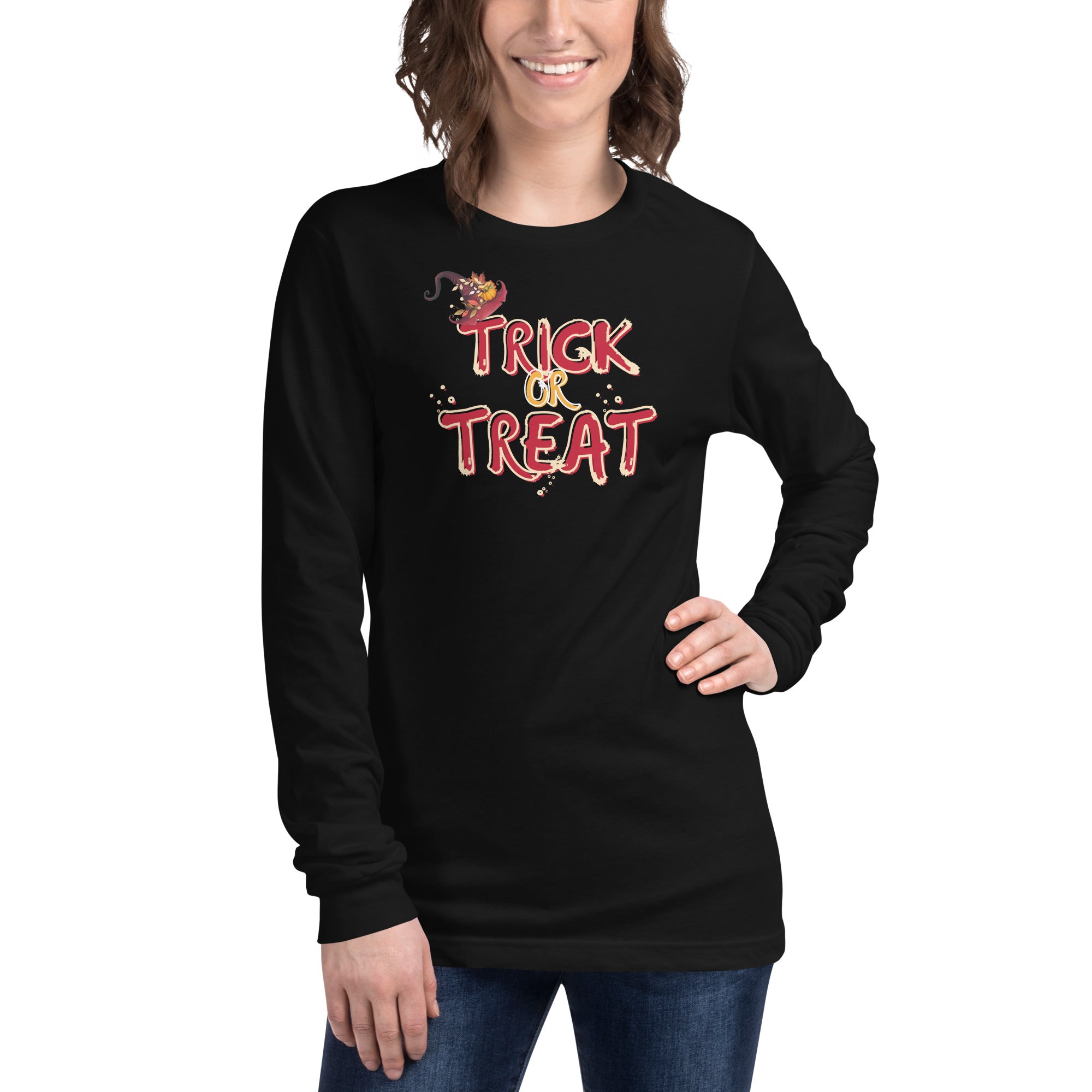 "Trick or Treat " - Spooky Halloween Unisex long sleeve T shirt