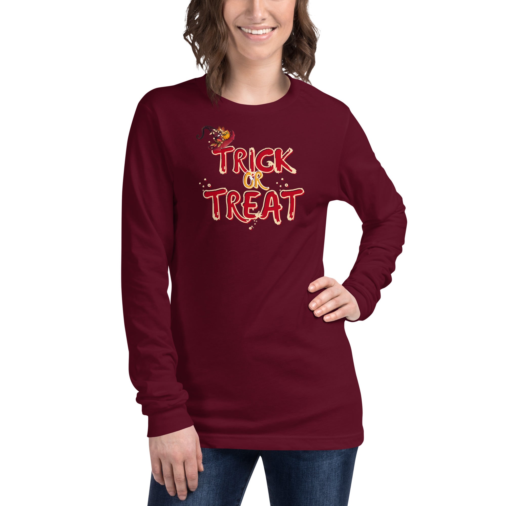 "Trick or Treat " - Spooky Halloween Unisex long sleeve T shirt