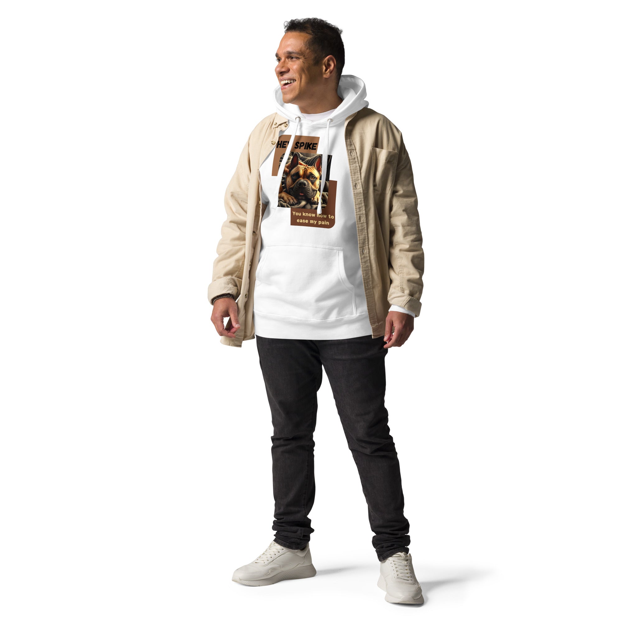 Spike the bulldog laying on your lap easing your pain hoodie