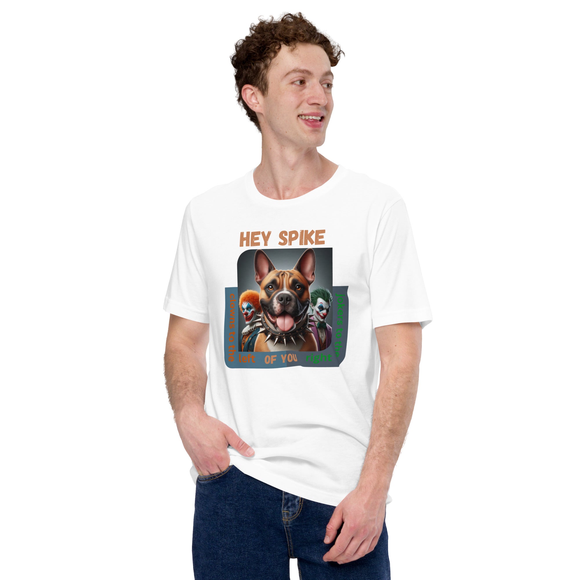 Hey Spike tee with clowns and jokers